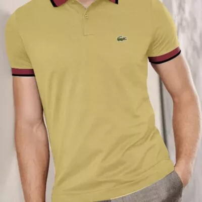 Tipped Polo Shirts for Men – Marigold and Red