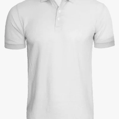 Men’s Polo Shirt – White Slim Fit – Half Sleeves
