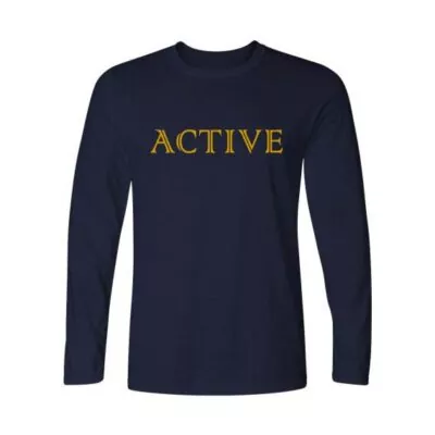 Active Branded T-shirts for Men – Full Sleeves – Blue