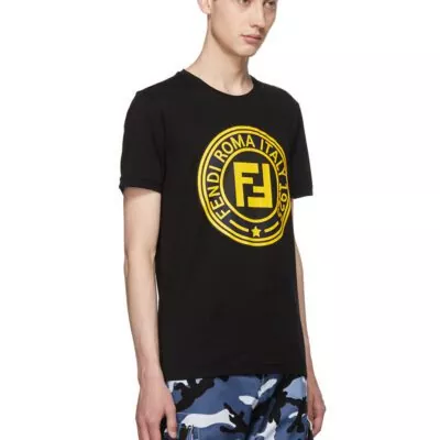 Black Fendi T-shirts For Men – Crew Necked