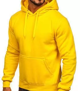 Yellow Plain Hoodie For Men’s – Fleece