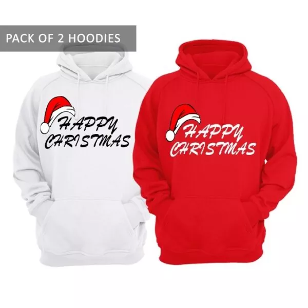 Happy Christmas – High Quality Fleece Pack of 2 Hoodies