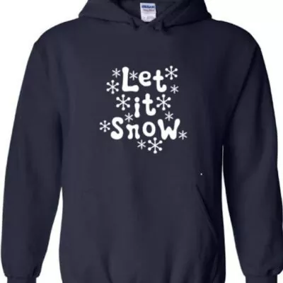 Let It Snow Blue Printed Hoodie for Boys