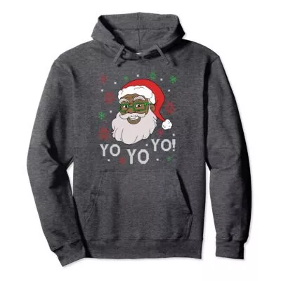 Grey Santa Printed hoodie for Boys – Fleece